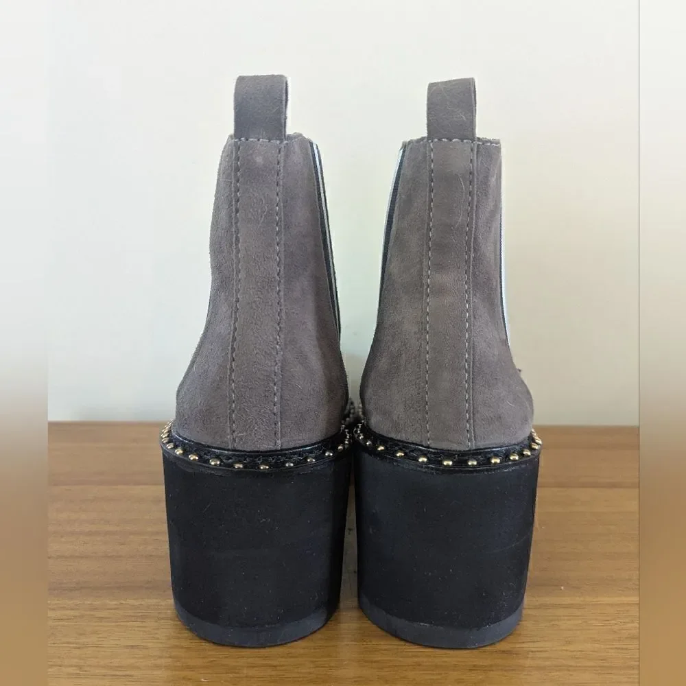 Cecelia New York Gray Gemma Boots 7 1/2 Rebel Punk Whimsigoth Capsule Chic